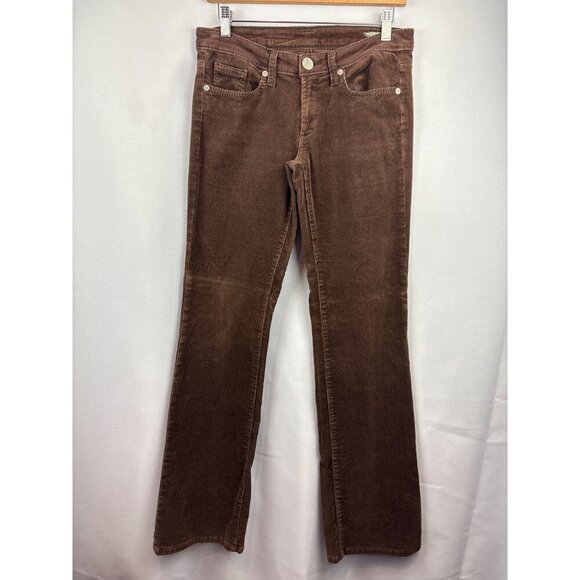 Women’s BCBG Maxarzria Jean Size 28 Brown Corduroy Boot Leg Pants - Picture 1 of 7